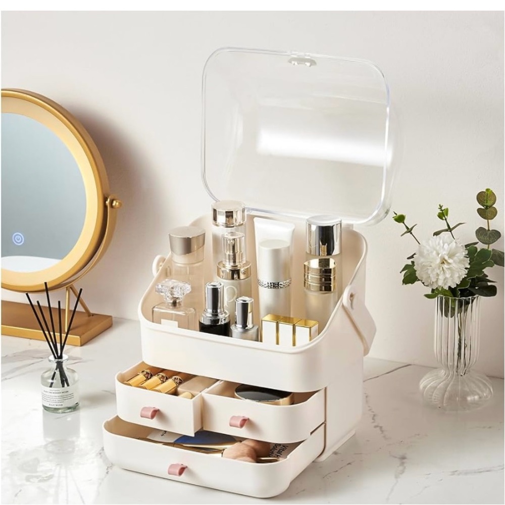 Makeup organizer with cover